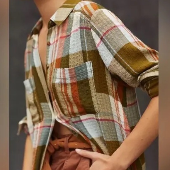 Anthropologie Pilcro Side-Slit Maxi Tunic Buttondown - Picture 5 of 12